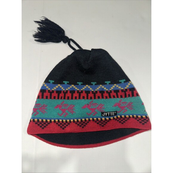 JYTTE 100% Wool Vintage Aztecs Southwestern Tassel Beanie Hat main image 11